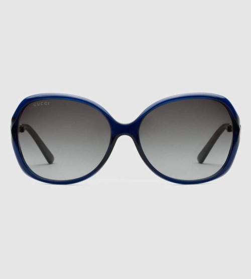 Oversize round-frame acetate and metal sunglasses by GUCCI